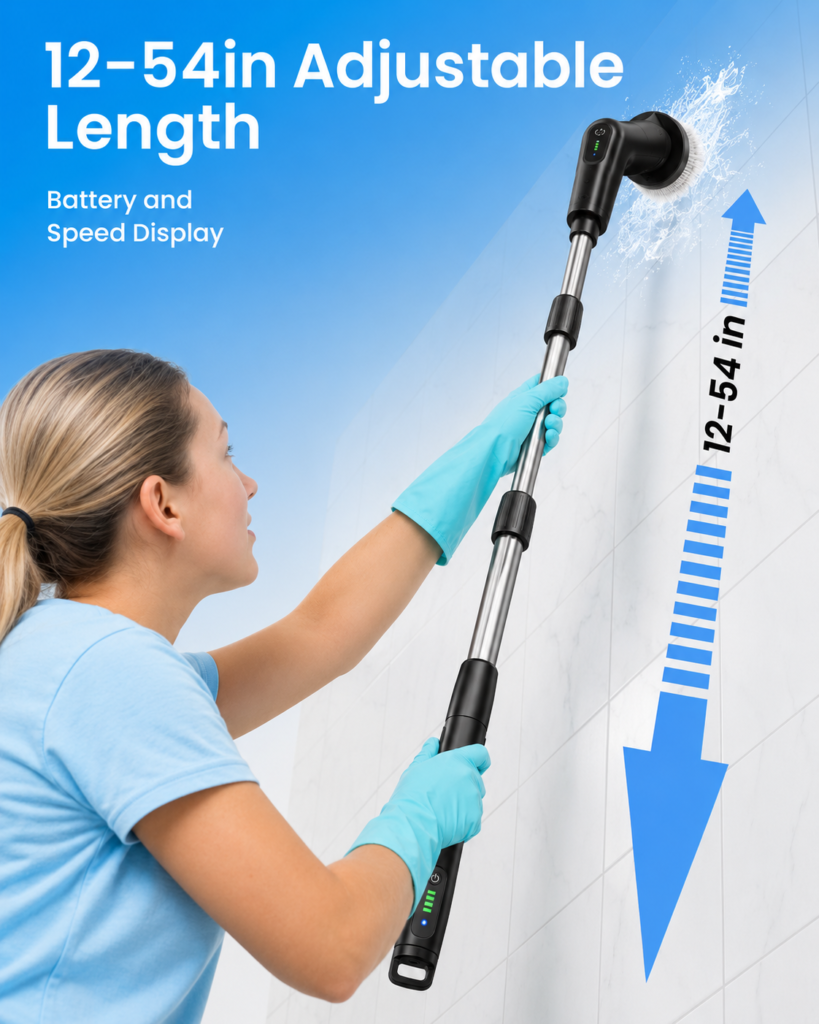 Cleaning gadgets cordless electric spin scrubber for bathroom tile and shower cleaning