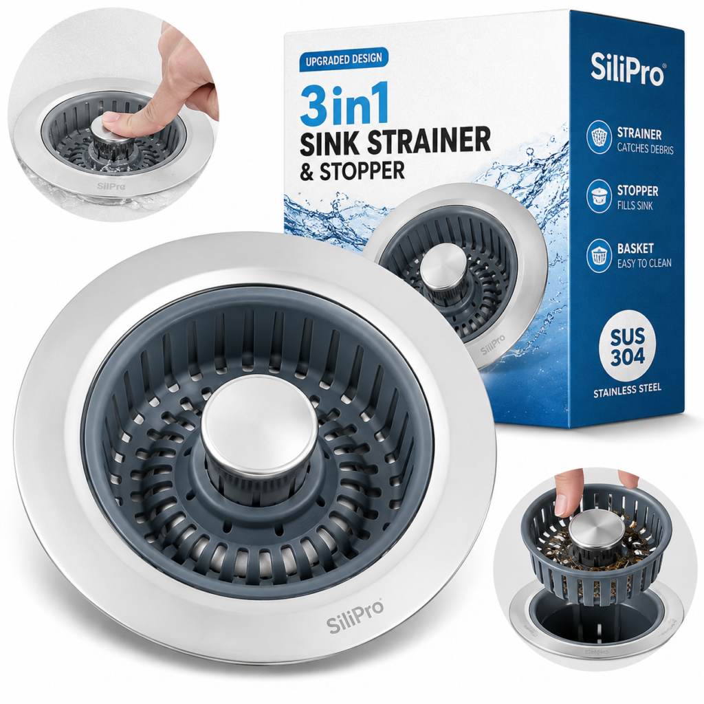 Sink drain hair catcher for bathroom sink, shower, and bathtub drains