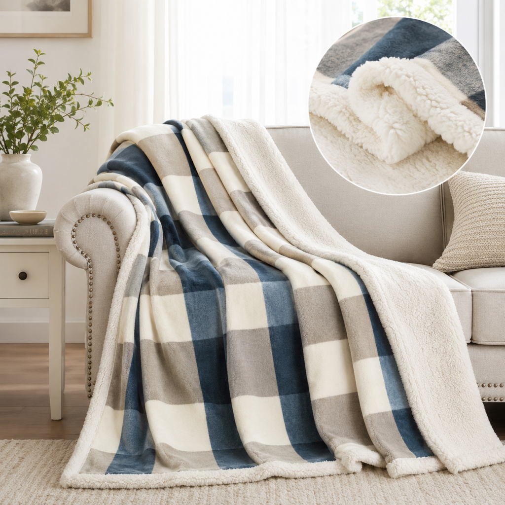 Gift guide finds with cozy throw blanket, mug set, candles, jewelry organizer, kitchen gifts, pet parent gift set, and tote bag