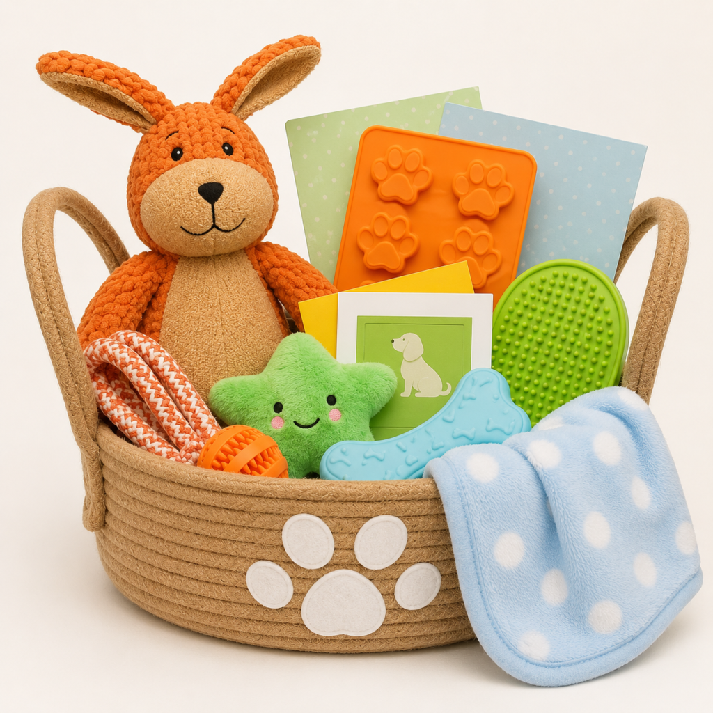 Pet parent gift set with cozy and practical items for dog or cat owners